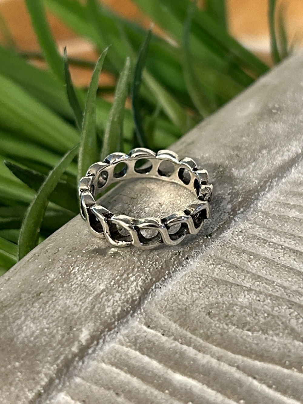 Silver Chain Link Band Ring size 5